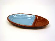 2 parts bowl oval flat blue